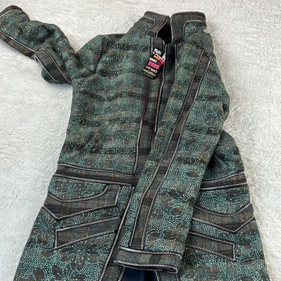 Custo Barcelona Y2K 2006 NWT Long wool blend plaid sparkle no zip coat, 42 or 8 - Picture 9 of 11